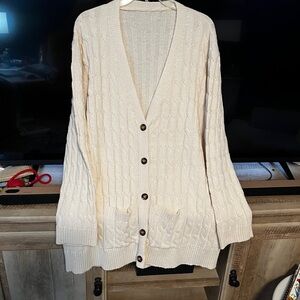 3x Cream Cable Knit Cardigan